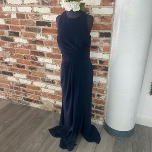 Navy Polyester Bridesmaid Dress
